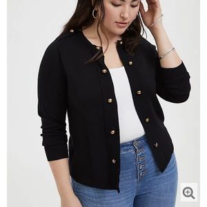 Black Torrid Cardigan Military Buttons